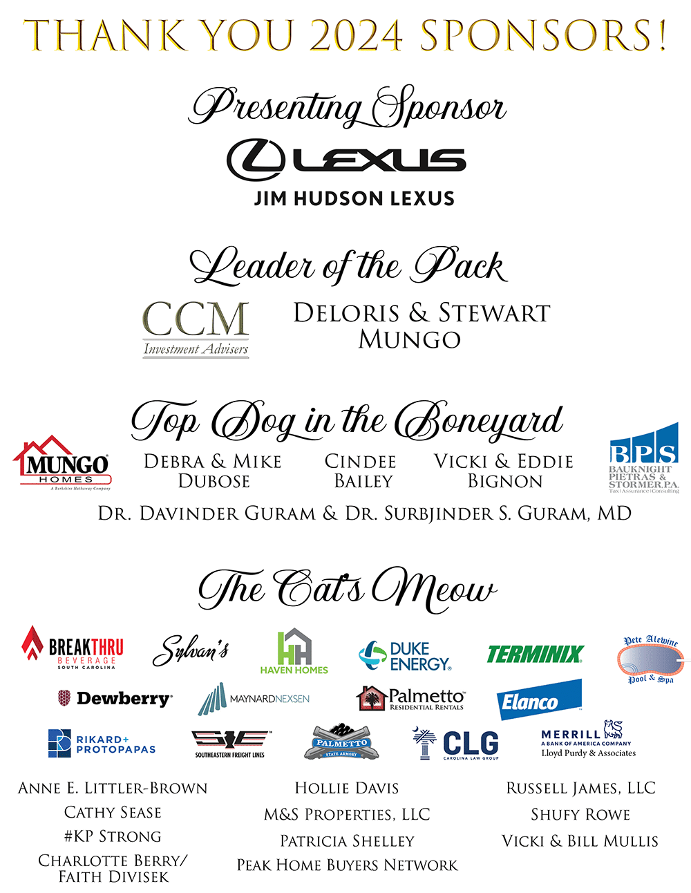 Sponsor List